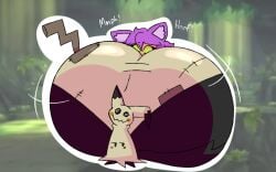 ass ass_bigger_than_head ass_bigger_than_torso big_ass big_butt darasuke drawafuan face_in_ass ghost huge_ass hyper hyper_ass jiggling_ass large_ass large_butt mimikyu no_humans oc pikachu pokémon_(species) pokemon