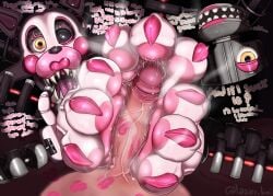 3_toes animatronic dialogue five_nights_at_freddy's five_nights_at_freddy's_2 foot_fetish footjob forced lazier_boi lipstick lipstick_mark lipstick_on_penis mangle_(fnaf) mangled_mangle_(fnaf) musk musky_feet pawpads paws pov precum sweat toenail_polish veiny_penis yandere