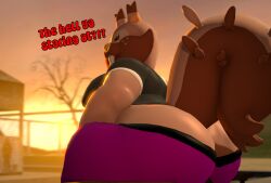 3d ass belly big_belly big_butt chubby clothing dialogue english_text fat greedent moobs mrrainbow nintendo nose_ring oc pokemon pokemon_(species) source_filmmaker tagme text