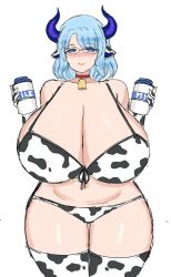 choker cowbell cowkini glasses holding_milk horns indie_virtual_youtuber large_breasts miilkywayz solo tagme virtual_youtuber vtuber white_background