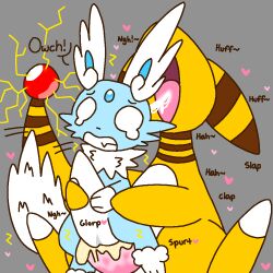 airyara ampharos anthro blue_fur cum fakémon generation_2_pokemon gray_background komatosse male_only penis pezi pokémon_(species) pokemon pokemon_(species) pussy tapering_penis tears text tongue_out white_fur