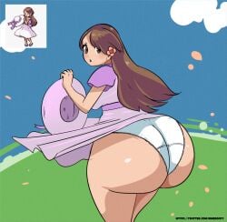 1girls animefow ass_focus background_character big_ass dress_lift female female_only hat huge_ass lady_(pokemon) lady_(pokemon_bw) nimebooty nintendo npc npc_trainer pokemon pokemon_bw sideass skirt_lift upskirt white_panties