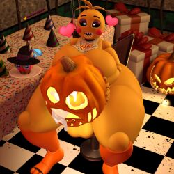 3d ass_bigger_than_head big_ass big_breasts big_penis cum cupcake_(fnaf) five_nights_at_freddy's futa_only futanari halloween huge_ass huge_breasts huge_cock hyper_ass nude oakensfm object_penetration penetration penis pumpkin pumpkin_fucking toy_chica_(fnaf) woodworksfm