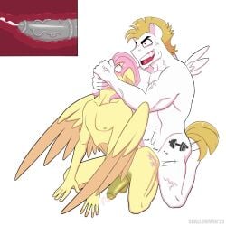 anal anal_sex animal_genitalia animal_penis anthro anthrofied blonde_hair blush bodily_fluids breeding bulk_biceps_(mlp) butterscotch_(mlp) covering covering_mouth creampie cum cum_inside daddy daddy_and_twink earth_pony equid equine equine_genitalia equine_penis erection feminine feminine_body feminine_male fluttershy_(mlp) friendship_is_magic ftm_crossgender fucked_senseless furry gay gay_sex genderswap_(ftm) genital_fluids genitals hair hasbro hi_res horse horse_penis horsecock internal_anal male male/male mammal my_little_pony pegasus penetration penis pink_hair pony red_eyes rough_sex rule_63 sex shallowwin twink white_body wings yaoi