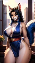 ai_generated animal_ears animal_humanoid anthro ass big_ass big_breasts cute female female_only furry furry_ass furry_breasts furry_ears furry_female furry_only furry_tail hi_res hyena hyenaloverai mai_shiranui_furry mammal nai_diffusion seductive stable_diffusion