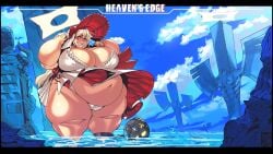 1girls 2023 absurd_res bbw belly belly_hang belly_overhang breasts chubby chubby_female dress fat female female_focus guilty_gear halo hips huge_belly huge_breasts huge_thighs jack-o'_valentine long_hair navel obese obese_female overweight overweight_female panties popsicle ramenwarwok red_eyes solo solo_female solo_focus sun_hat thick_thighs thighs two_tone_hair underwear upskirt wide_hips