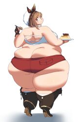 1girls 2023 absurd_res ass atelier_(series) atelier_ryza bbw belly brown_eyes brown_hair curvaceous curvy fat female female_focus hips huge_ass huge_thighs looking_at_viewer looking_back matching_hair/eyes mralguienynadie obese overweight overweight_female plump pudding reisalin_stout short_hair short_shorts shorts solo solo_female solo_focus thick_thighs thighs voluptuous wide_hips