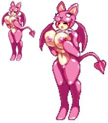 breasts cat_ears cat_tail catgirl catsaber disgaea disgaea_2 evil_ranger_pink large_breasts nippon_ichi_software pixel_art transparent_background unnoticeableperson