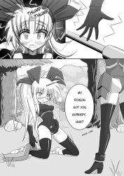 1futa 1girls aphrodisiac arousal bodysuit mahou_shoujo_lyrical_nanoha manga manga_page masturbation onion_jigoku original_character tagme wasp_girl_(onion_jigoku) weapon wet_pussy