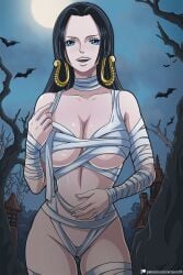 1girls artyum99 boa_hancock breasts female female_only halloween naked one_piece smiling solo solo_female