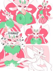 ahe_gao ahegao anthro blowjob bouncing_breasts cum cum_in_ass cum_in_mouth cum_in_pussy cum_inside cum_on_breasts cum_on_face cyborgkitten female from_behind lurantis missionary_position open_mouth paizuri pink_eyes pink_hair pokémon_(species) pokemon tears text tongue uncensored