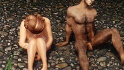 bijin bikini looking_at_penis nazeem nonstickypants nord penis red_hair redguard skyrim the_elder_scrolls ysolda