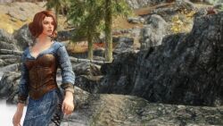 bijin brown_eyes clothed female lips nonstickypants nord red_hair skyrim the_elder_scrolls ysolda