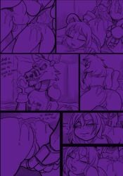 animatronic anthro comic female female_human five_nights_at_freddy's five_nights_at_freddy's_4 fnaf foxy_(fnaf) human human_on_anthro kayla-na monsters_in_the_closet nightmare_foxy rape robot straight