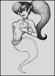 1girls aladdin disney eden_(aladdin) marchhare64 monochrome nipples tagme