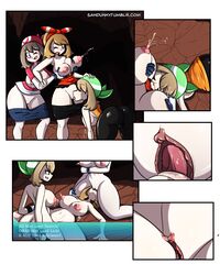 3girls areolae ass big_ass big_breasts breast_milk breasts breasts_grab cameltoe clitoris cunnilingus english_text facesit_and_trib female female_only fingering gameplay_mechanics hud human human_only lactation lick_(pokémon_move) masturbation may_(pokemon) may_(pokemon_emerald) may_(pokemon_oras) may_(pokemon_rs) milk multiple_girls nintendo nipples nude pokemon pokemon_battle pokemon_move pokemon_oras pokemon_rse pussy pussy_juice saliva sandunky selfcest snatch_(pokémon_move) text thick_thighs threesome tongue tribadism url watermark wide_hips x-scissor_(pokémon_move) yuri