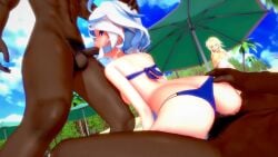 2boys 2girls animated blue_bra blue_underwear dark-skinned_male furina_(genshin_impact) genshin_impact koikatsu lumine_(genshin_impact) mp4 no_sound oral oral_sex sex tagme threesome uncensored vaginal vaginal_penetration vaginal_sex video white_and_blue_hair white_hair