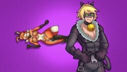 adrien_agreste alya_cesaire chat_noir color colored condom condom_on_penis game_cg miraculous_ladybug purple_background rena_rouge sprite tagme valegor(artist)