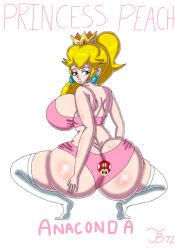 1girls 2016 anaconda_pose artgenie ass ass_cleavage ass_expansion ass_focus big_ass big_breasts big_butt blonde_hair blue_eyes breast_expansion breasts butt_crack butt_expansion butt_focus curvy dat_ass female female_only huge_ass huge_butt looking_at_viewer looking_back mario_(series) nintendo princess_peach socks solo thick_thighs