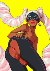 1boy anus arms_(game) ass ass_focus balls dark-skinned_femboy dark-skinned_male dark_skin femboy from_behind genderswap genderswap_(ftm) lips male male_only nintendo penis ripushko rule_63 sissy solo tagme twintelle