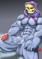 artist_request balls bara big_penis blue_body blue_skin boner erection hood male male_only masters_of_the_universe muscles muscular nude penis skeletor skull skull_head solo solo_male