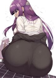 2girls absurdres ass ass_focus back backboob big_ass big_breasts big_butt black_coat blunt_bangs blush breasts bubble_ass bubble_butt busty butt butt_crack clothed clothed_female coat commentary_request curvaceous curvy dat_ass elf enormous_ass enormous_butt fat_ass fat_butt female female_only fern_(sousou_no_frieren) frieren giant_ass gigantic_ass hair_ornament half_updo highres hime_cut huge_ass huge_breasts huge_butt hyper_ass hyper_butt large_ass large_breasts large_butt light-skinned_female light_skin long_hair long_sleeves looking_at_viewer looking_back massive_ass massive_butt multiple_girls open_mouth pointy_ears purple_eyes purple_hair round_ass round_butt seductive seductive_look seductive_pose shy sitting smug solo_focus sousou_no_frieren sweatdrop thick_ass voluptuous wakura_(gcdan)