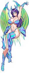 armor armpits artist_request belladonna_(hentai_heroes) bikini bikini_bottom bikini_top hentai_heroes hentai_heroes_character purple_hair rose_(dragoon) the_legend_of_dragoon unknown_artist wings