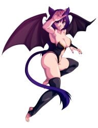 bat_wings curvy_female latam_virtual_youtuber mai_noboshi pose revealing_clothes solo_female succubus tail torabera virtual_youtuber vjin vtuber vtuberfanart white_background youtube_hispanic