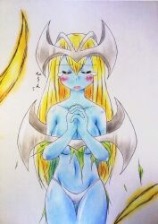 1girls duel_monster elf mystical_elf traditional_media_(artwork) yu-gi-oh!