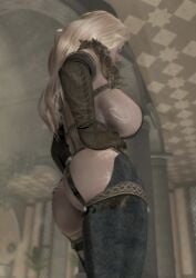 3d big_ass big_breasts blonde_hair blue_eyes cosplay dat_ass dommy_mommy elf_orc_lunaire glasses huge_ass huge_breasts large_ass large_breasts rebecca_(original_character) seductive skyrim tagme the_elder_scrolls