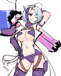 1girls arm_behind_head arm_up armpits armwear belly belt belt_buckle big_breasts bikini bikini_armor breasts cleavage coat collar color cowlick curvy female female_only firm_breasts fit_female gloves hair hair_ornament hand_on_hip headband headphones hi_res lab_coat large_breasts legs licking licking_lips long_gloves looking_at_viewer metal_boots metal_gloves navel panties pink_eyes pose posing potion short_hair shoulders straps teasing the_battle_cats thick_thighs thighhigh_boots thighhighs thighs tongue tongue_out underboob vial white_hair white_skin wink winking_at_viewer wise_empress_nobel