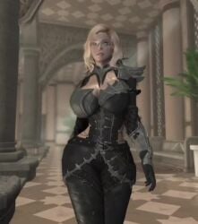 3d animated big_ass big_breasts blonde_hair blue_eyes cosplay dommy_mommy elf_orc_lunaire glasses huge_ass huge_breasts large_ass large_breasts rebecca_(original_character) seductive skyrim sound swaying_hips tagme the_elder_scrolls video