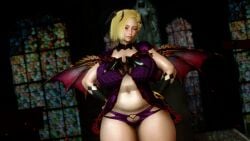 3d android_18 blonde_hair dragon_ball dragon_ball_z huge_breasts kishuna milf short_hair solo succubus_costume succubus_wings thick_thighs wings