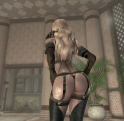 3d animated big_ass big_breasts blonde_hair blue_eyes cosplay dommy_mommy elf_orc_lunaire glasses huge_ass huge_breasts large_ass large_breasts no_sound rebecca_(original_character) seductive skyrim swaying_hips tagme the_elder_scrolls video