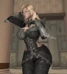 1girls 3d animated big_ass big_breasts blonde_hair blue_eyes cosplay dommy_mommy elf_orc_lunaire glasses huge_ass huge_breasts large_ass large_breasts no_sound rebecca_(original_character) seductive skyrim swaying_hips tagme the_elder_scrolls video