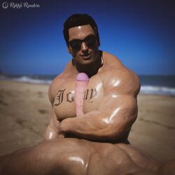 big_pecs gay johnny_cage male mortal_kombat pecjob rikkisrenders