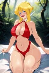 blonde_hair cool_world crossover_cosplay fangs halloween halloween_costume holli_would huge_breasts mshowllet sitting thick_thighs vampirella_(cosplay) voluptuous