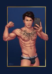 1boy bulge caucasian caucasian_male flexing gay_pornstar jack_off_hearts jake_bass male male_only muscles muscular muscular_male porn_star real_person selfie shirtless_male solo solo_male tattoos