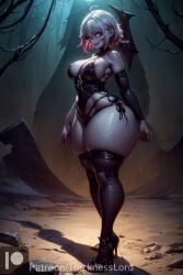 ai_generated black_legwear blood_golem briar_(league_of_legends) curvaceous curves curvy curvy_body curvy_female curvy_figure detailed_background gray_eyes gray_hair grey_skin hi_res high_heels high_resolution highres huge_ass league_of_legends legwear massive_ass massive_butt massive_thighs multicolored_hair pale-skinned_female pale_skin short_hair shortstack stable_diffusion thick_thighs thicknesslord tight_clothing vampire vampire_girl voluptuous voluptuous_female white_hair