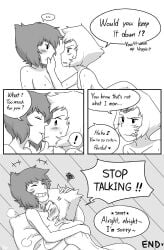 2girls after_sex anger_vein black_and_white cartoon_network english_text female female_only jearwork lapidot lapis_lazuli_(steven_universe) licking_mouth peridot_(steven_universe) speech_bubble squiggle steven_universe tagme tagme_(artist) wholesome wholesome_sex yuri