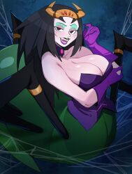 1girls arachnid black_hair cartoon_network female female_only lightsource looking_at_viewer narrowed_eyes purple_lips smiling smiling_at_viewer solo spider the_grim_adventures_of_billy_and_mandy velma_green very_high_resolution