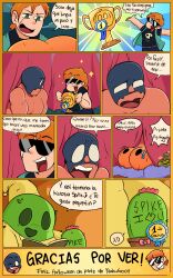 2023 after_sex ass bara brawl_stars buster_(brawl_stars) cactus clothed clothed_male comic dialogue el_primo_(brawl_stars) gay gay_anal gay_domination gay_sex halloween heart male male/male male_focus male_only male_penetrating mask nahu600 nude nude_male orange_hair pijama pumpkin_butt spanish_dialogue spanish_text spike_(brawl_stars) spikes sunglasses text video_games win