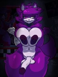 1futa anthro balls big_breasts black_nose bonfie bonnie_(cally3d) bonnie_(fnaf) breasts_squeezed_together bunny fexa five_nights_at_freddy's foxy_(cally3d) foxy_(fnaf) fredina's_nightclub furry futa_only futanari gold_teeth long_penis looking_at_viewer nipples oc original_character penis petunia_(ravfoxo9213) poster purple_and_white purple_and_white_eyes purple_eyes solo solo_futa stormkinght teeth thick_thighs white_eyes