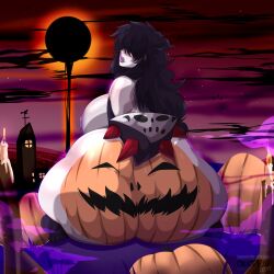 big_ass female gaz_acantha halloween huge_ass looking_back okioppai pumpkin pumpkin_butt virtual_youtuber