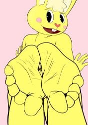 5_toes barefoot bunny cuddles cuddles_(htf) cyborg-steve edit feet foot_focus fuckboy furry happy happy_tree_friends humanoid_feet inviting lagomorph leporid lying mondo_media presenting_feet rabbit rosy_cheeks soles toes