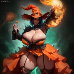 ai_generated big_breasts breasts candy_corn huge_breasts iladiesart large_breasts tagme thick_thighs thighs thong witch witch_hat