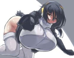 big_breasts breast_squeeze breasts emperor_penguin_(kemono_friends) female kemono_friends penguin urisaba