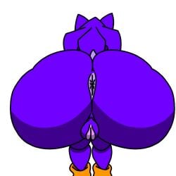 anthro anus anus_only big_ass big_butt butt female_anthro hedgehog hedgehog_girl needlemouse_(character) needlemouse_(series) orange_socks purple_fur purple_skin pussy sarah_henderson_(needlemouse) socks spread_anus