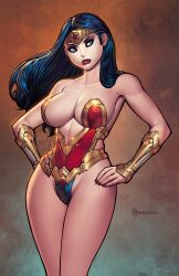 1girls big_breasts blue_eyes dc dc_comics female female_only lipstick ryan_kinnaird solo tagme wonder_woman wonder_woman_(series)