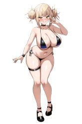 1girls bikini blonde_hair breasts cleavage female hi_res himiko_toga huge_breasts jasony large_breasts light_skin long_hair my_hero_academia thick_thighs twin_buns